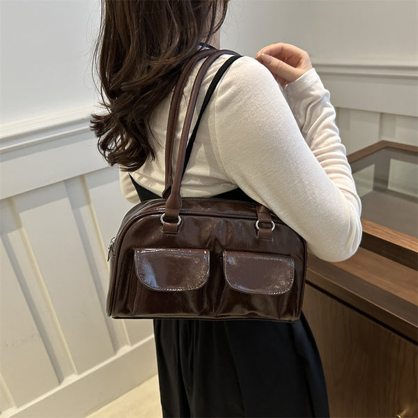 Light Luxury Vintage Commuter Clutch Bag 2025 Fall New Arrival Niche Design Chic Handheld Shoulder Bag Underarm Carry Bag